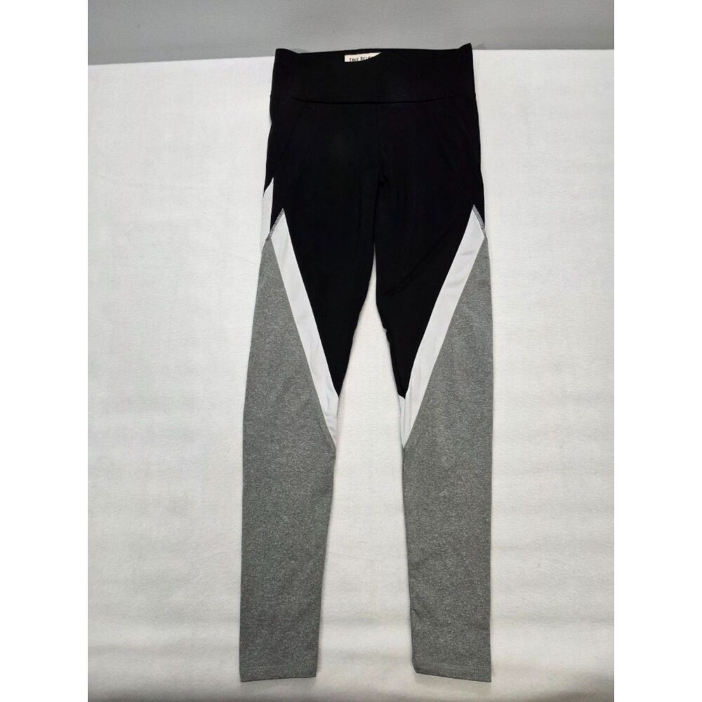 True Religion Performance Leggings Colorblock Black Grey White Athletic Womens S